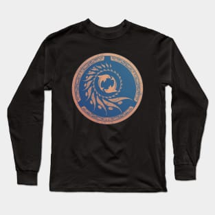 Twin Dolphin Nautilus Tribal Long Sleeve T-Shirt